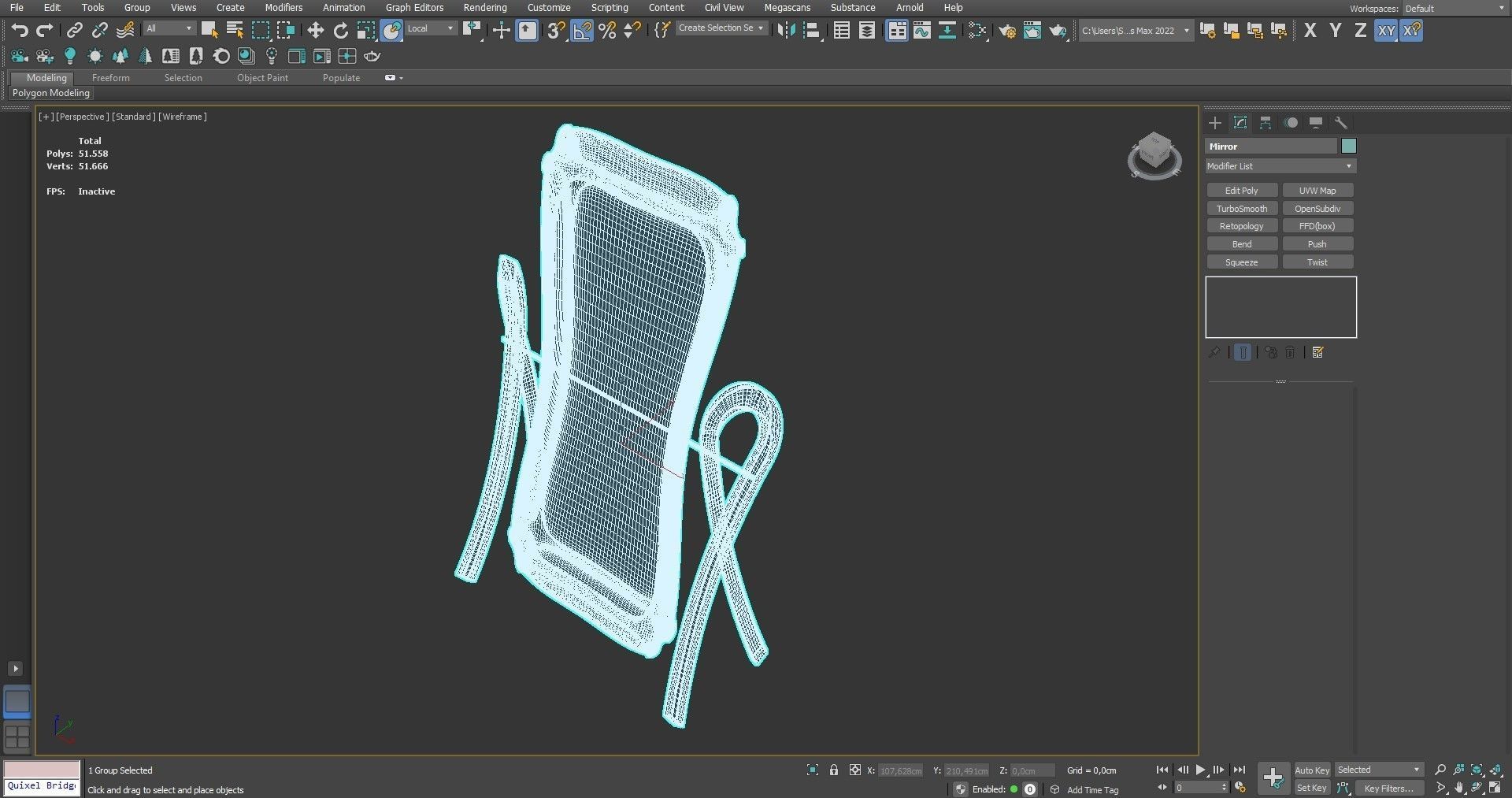 Retro Cheval Glass Free 3D model_4