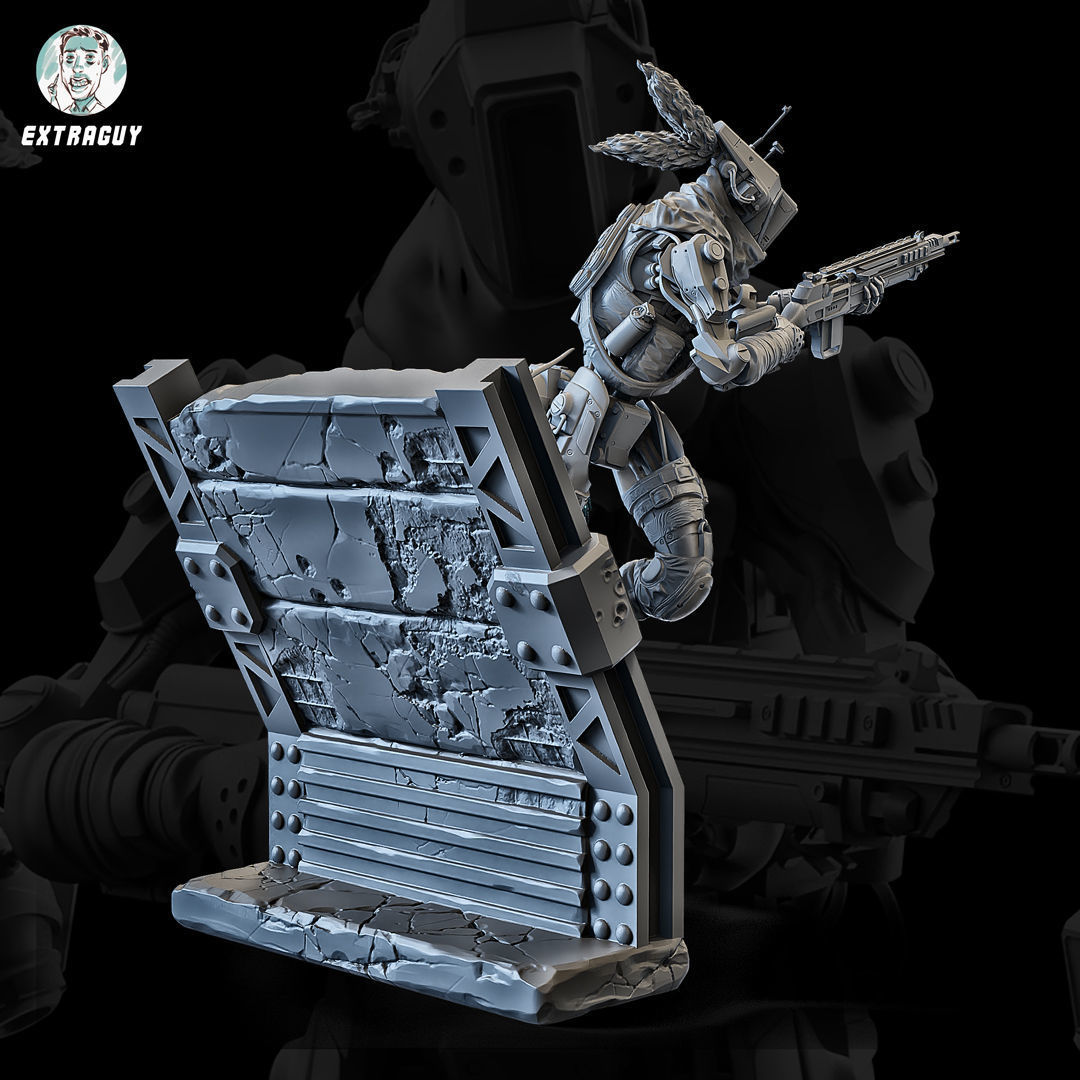 Skinny Wall Running Robot 100mm 3D print model_3