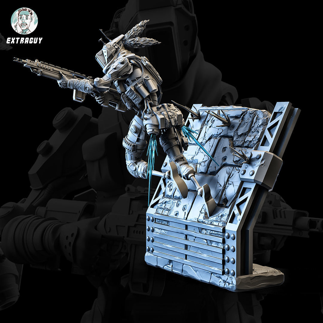 Skinny Wall Running Robot 100mm 3D print model_5