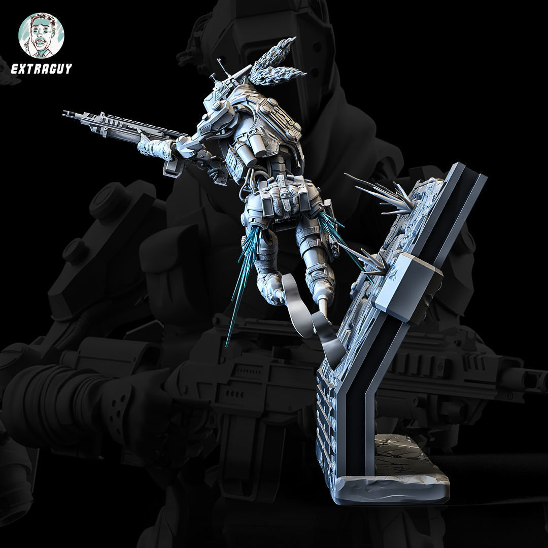 Skinny Wall Running Robot 100mm 3D print model_4