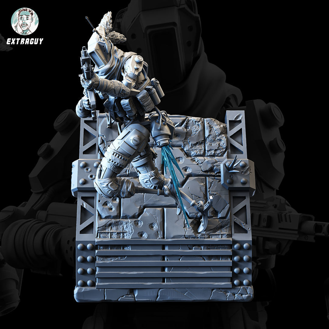 Skinny Wall Running Robot 100mm 3D print model_1