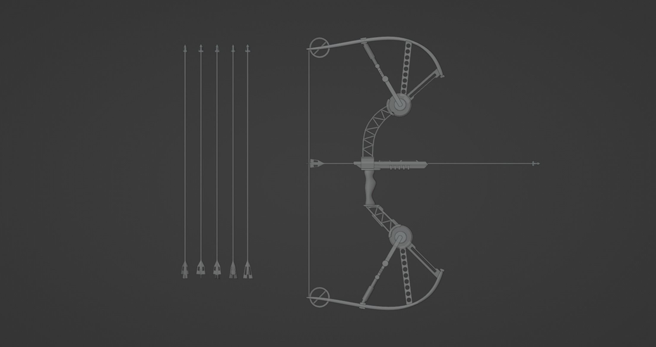High Tech Bow LightArrowWeapon - LAW 3D Model 3D model_4