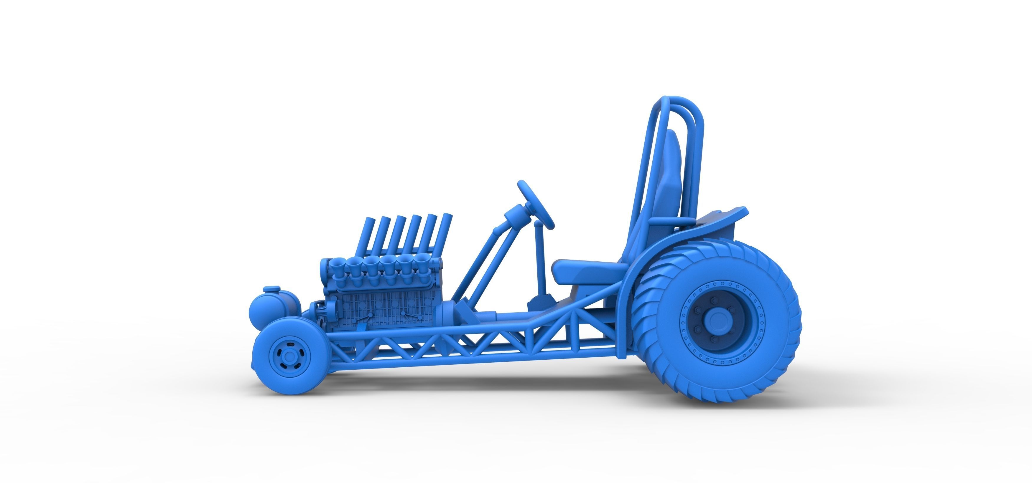 Mini Rod pulling tractor 9 Scale 1 to 25 3D print model_25