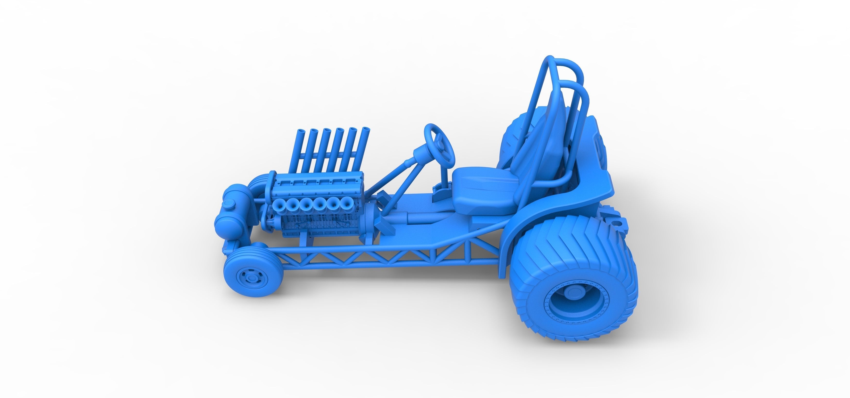 Mini Rod pulling tractor 9 Scale 1 to 25 3D print model_26
