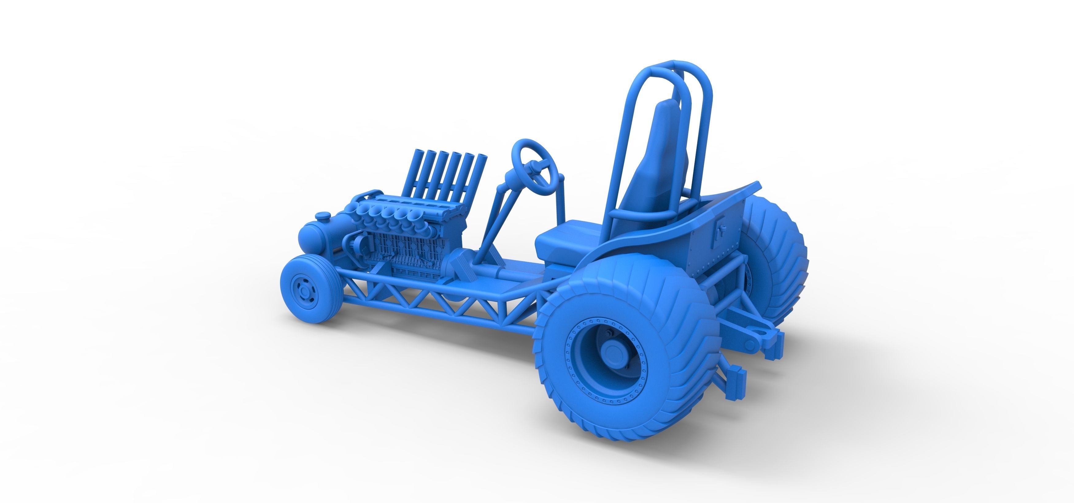 Mini Rod pulling tractor 9 Scale 1 to 25 3D print model_28
