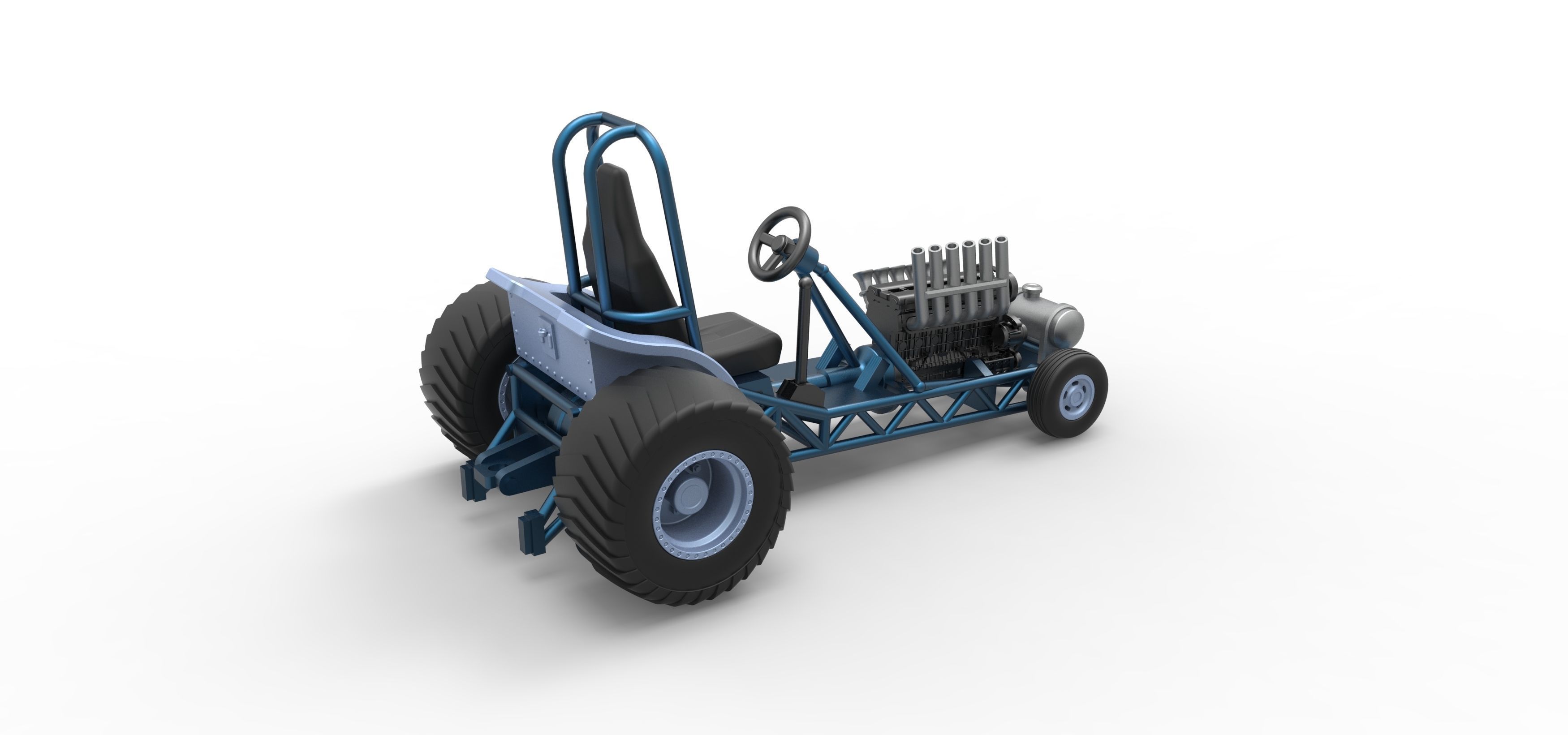 Mini Rod pulling tractor 9 Scale 1 to 25 3D print model_15