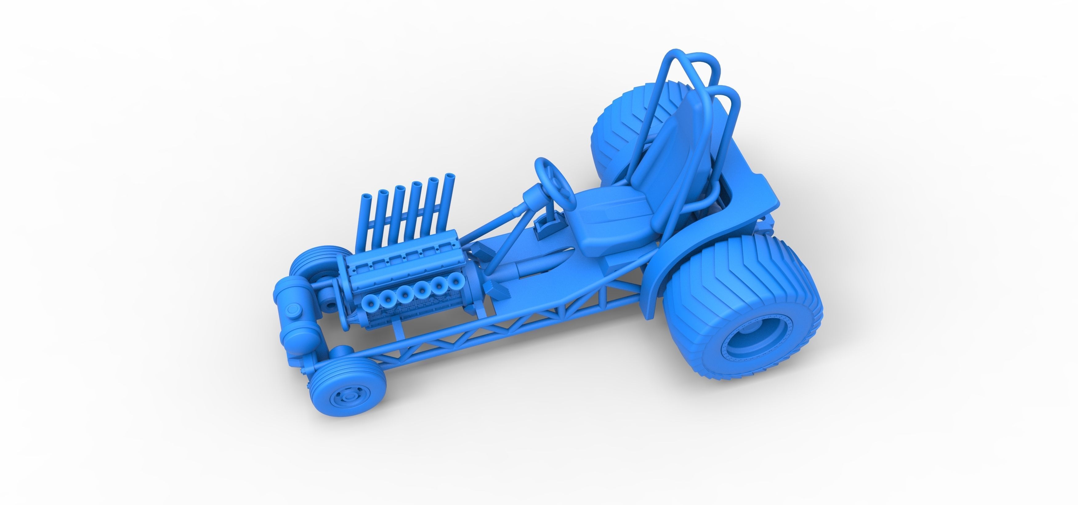 Mini Rod pulling tractor 9 Scale 1 to 25 3D print model_20