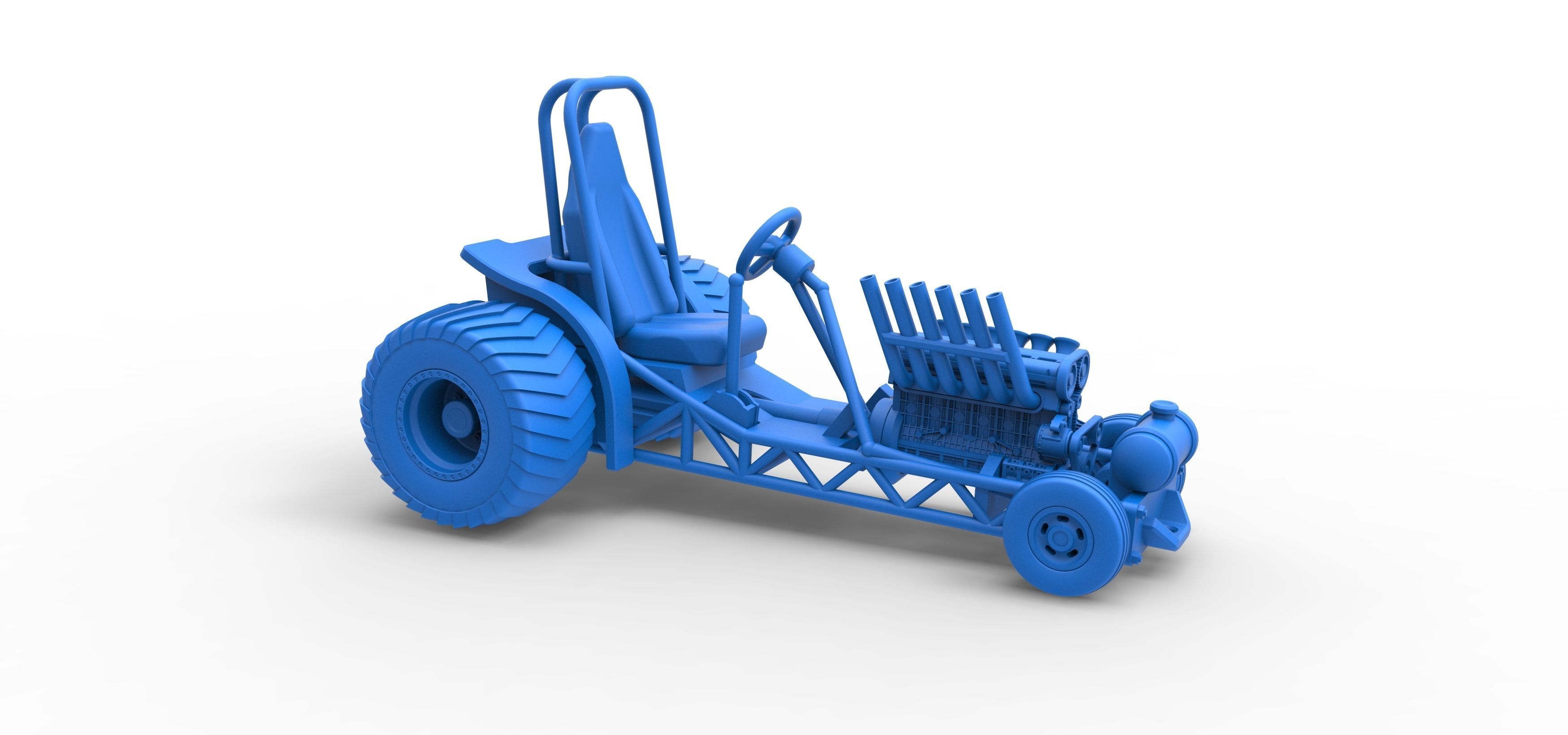 Mini Rod pulling tractor 9 Scale 1 to 25 3D print model_34