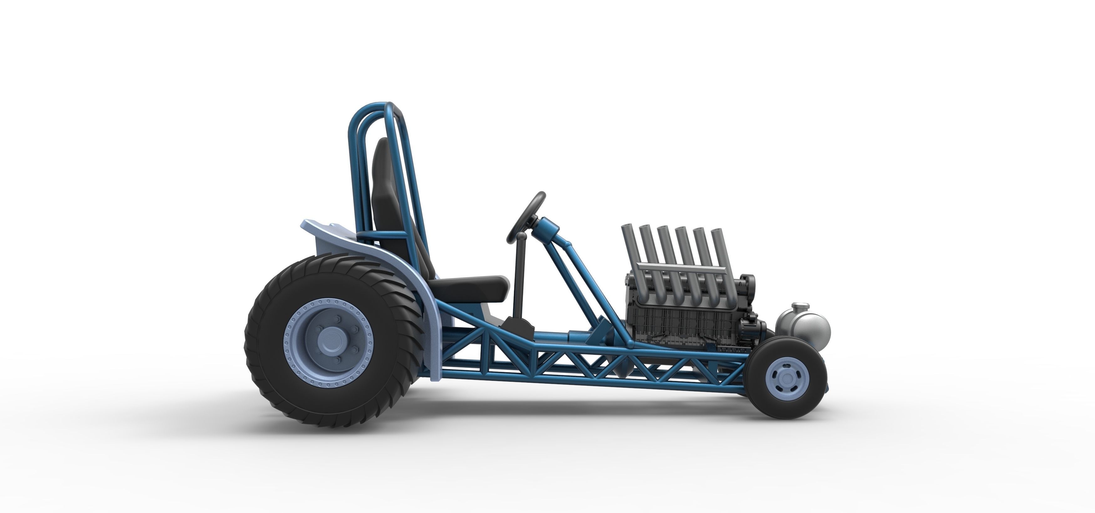 Mini Rod pulling tractor 9 Scale 1 to 25 3D print model_16