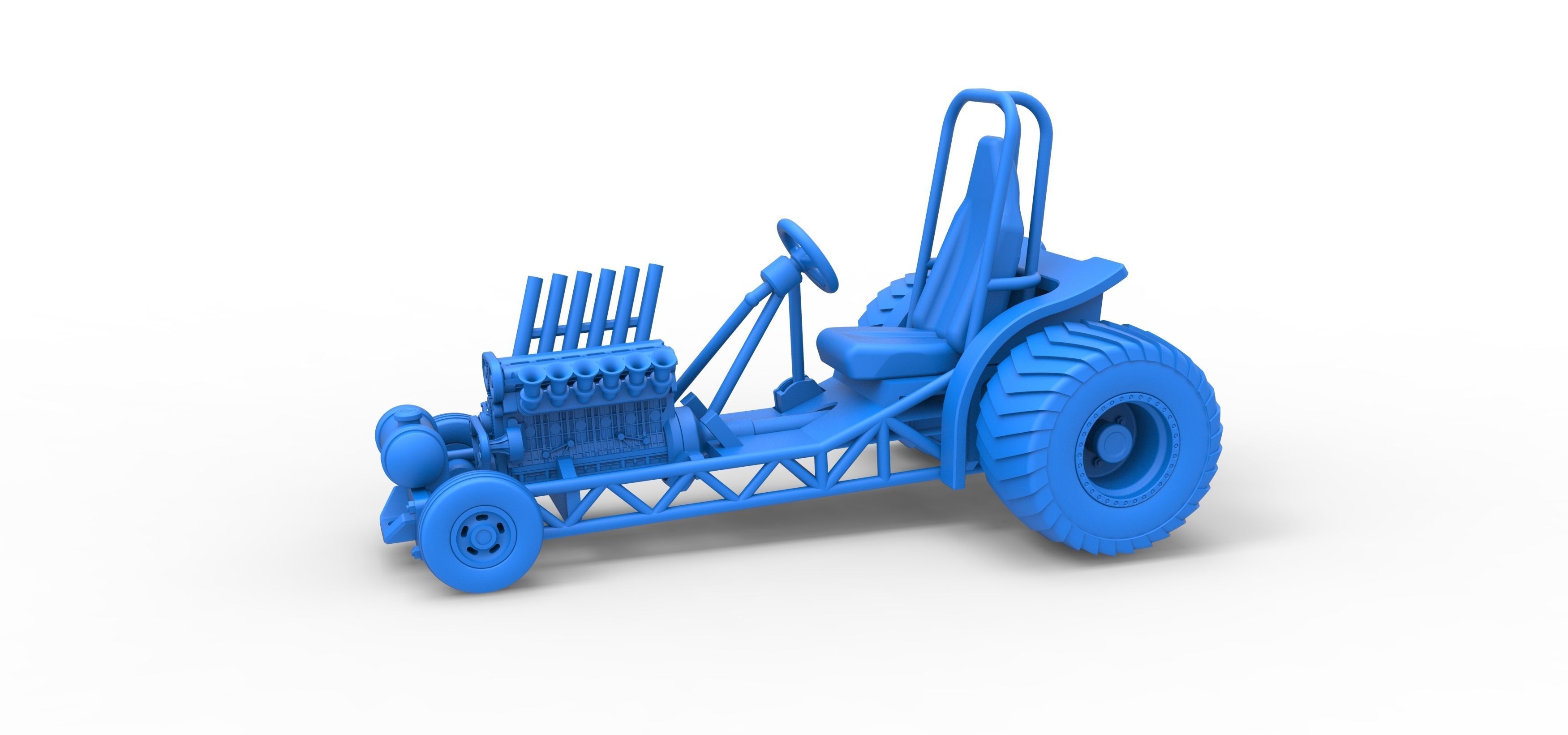 Mini Rod pulling tractor 9 Scale 1 to 25 3D print model_18