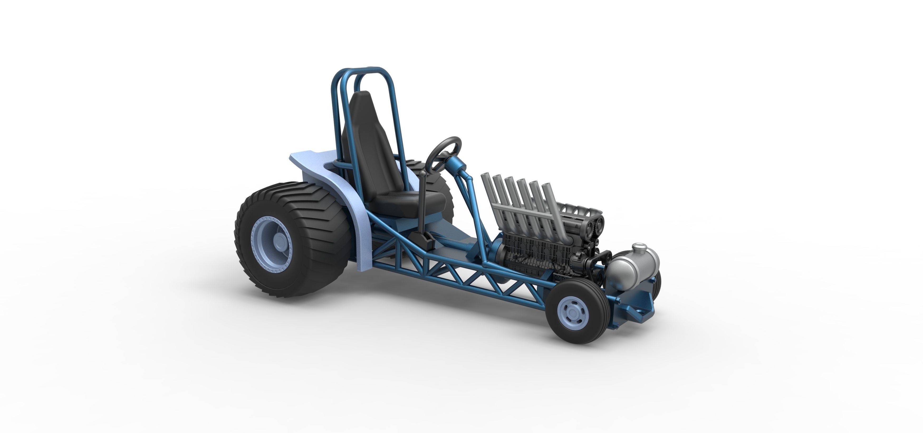 Mini Rod pulling tractor 9 Scale 1 to 25 3D print model_17