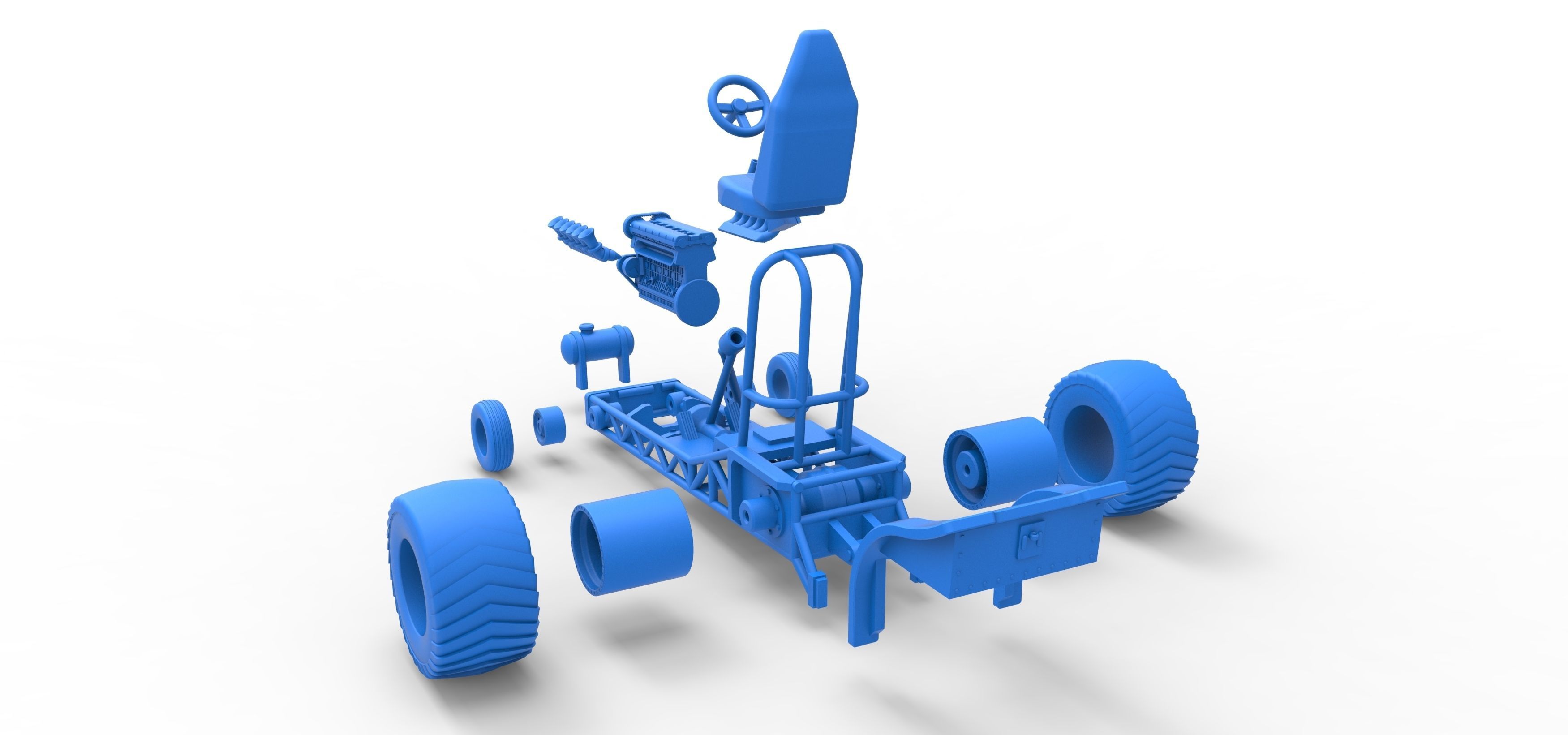 Mini Rod pulling tractor 9 Scale 1 to 25 3D print model_41