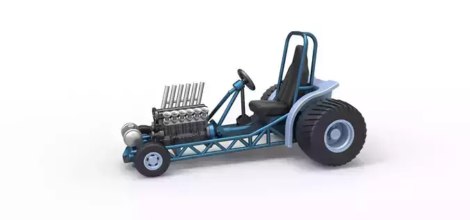 Mini Rod pulling tractor 9 Scale 1 to 25