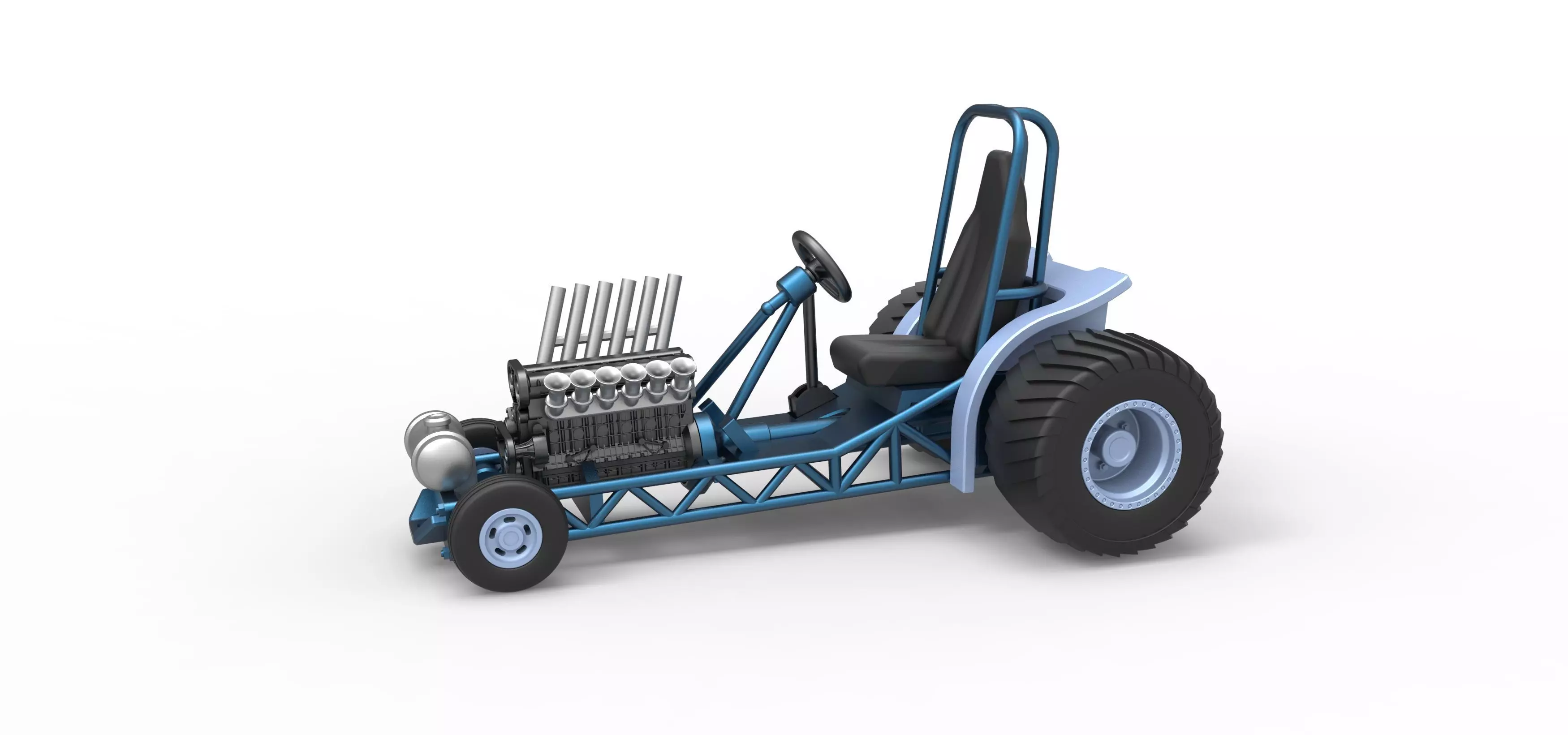 Mini Rod pulling tractor 9 Scale 1 to 25 3D print model_0