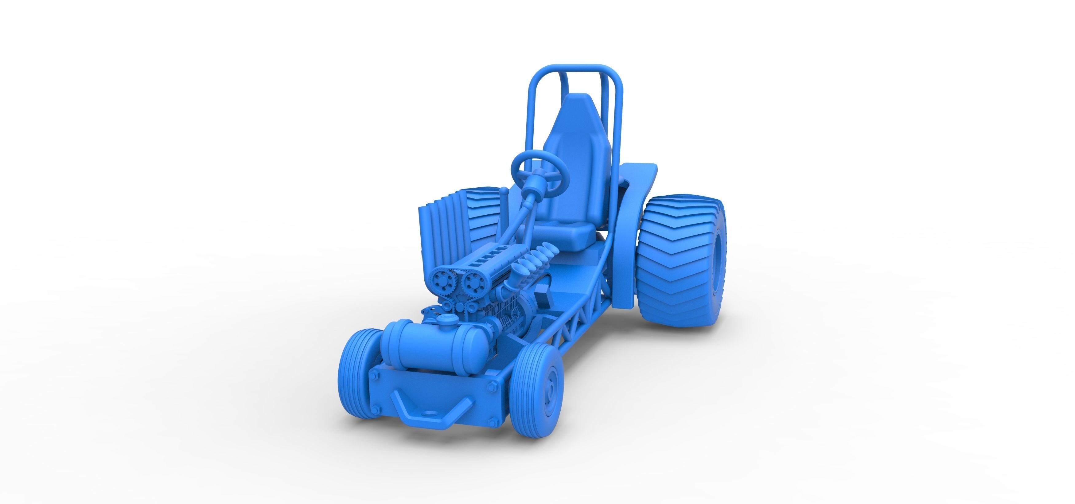 Mini Rod pulling tractor 9 Scale 1 to 25 3D print model_21