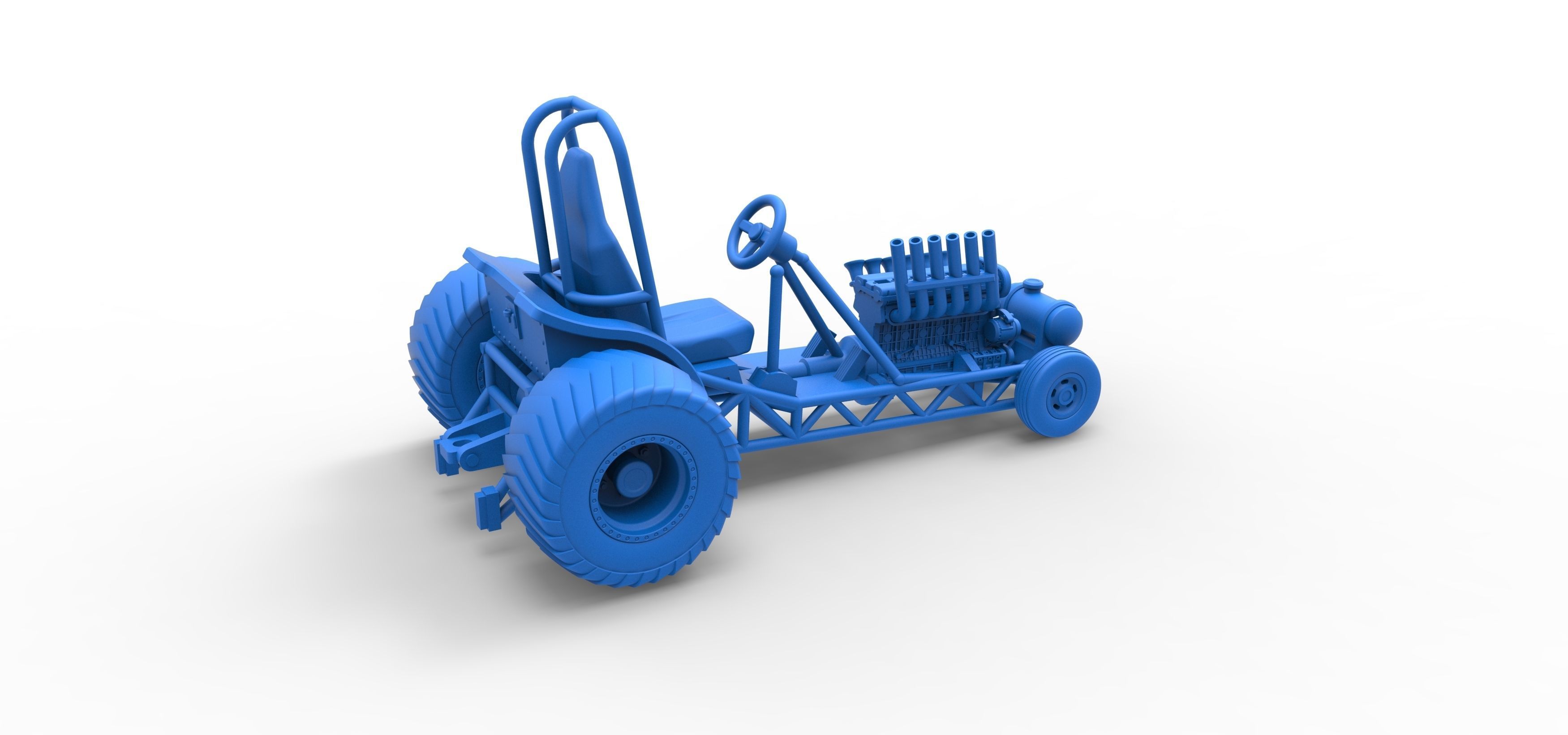 Mini Rod pulling tractor 9 Scale 1 to 25 3D print model_32