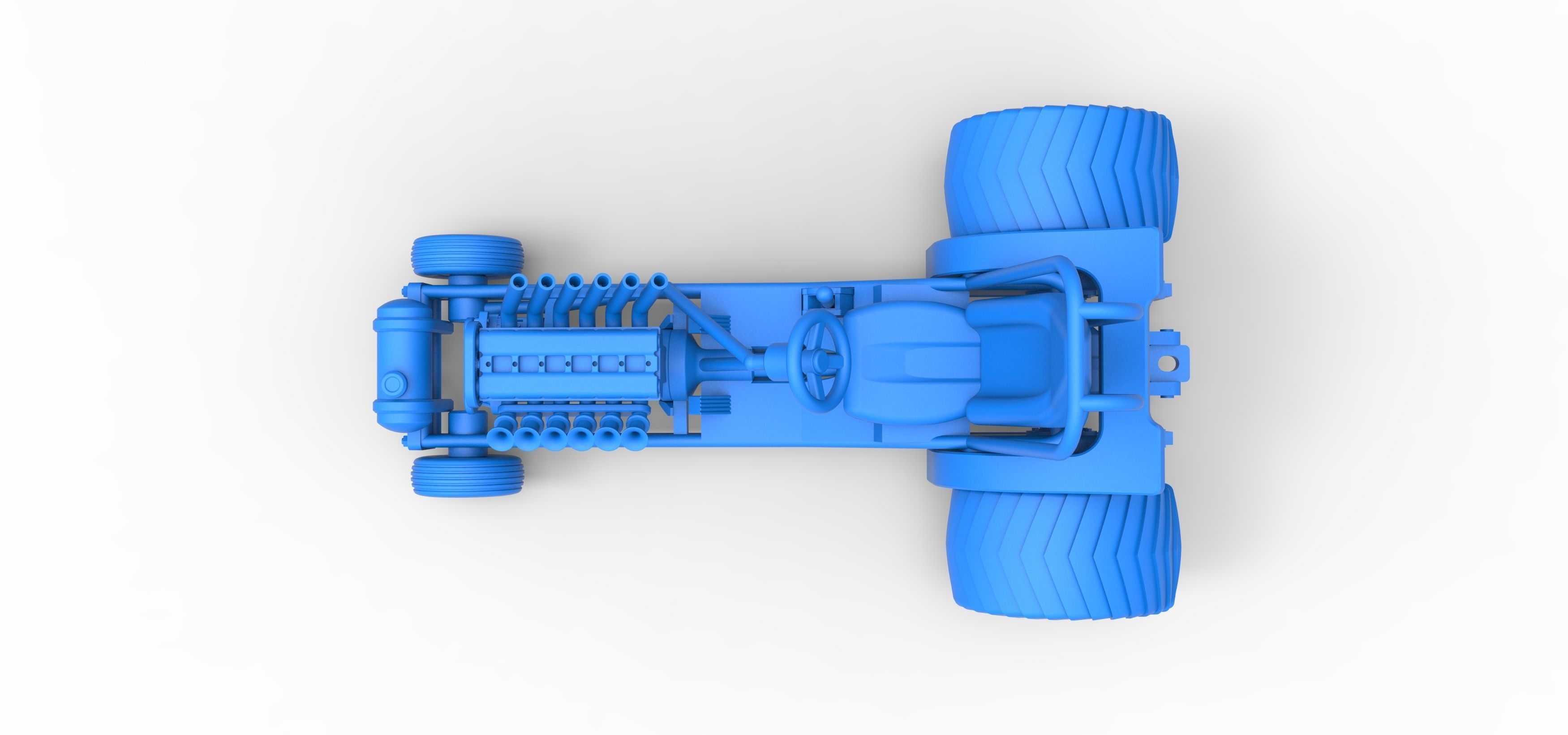 Mini Rod pulling tractor 9 Scale 1 to 25 3D print model_27