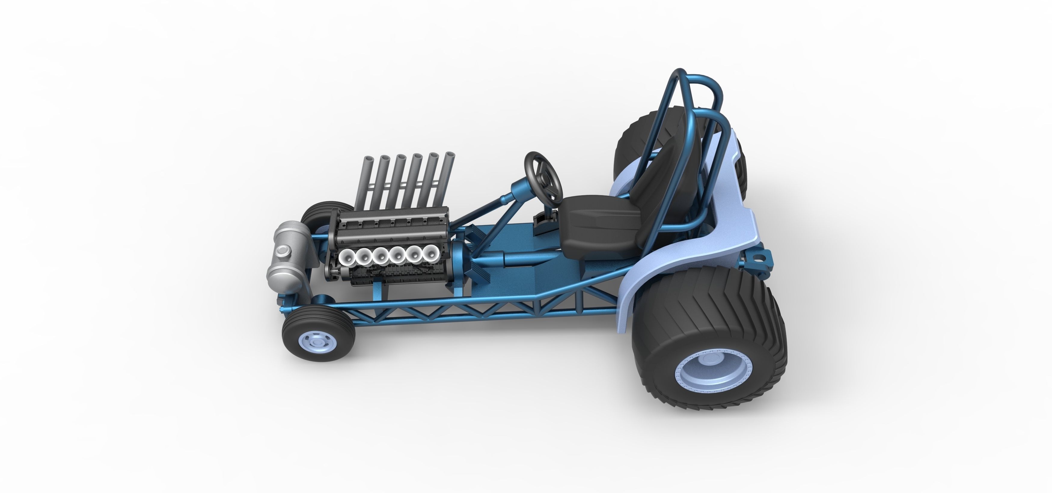 Mini Rod pulling tractor 9 Scale 1 to 25 3D print model_9