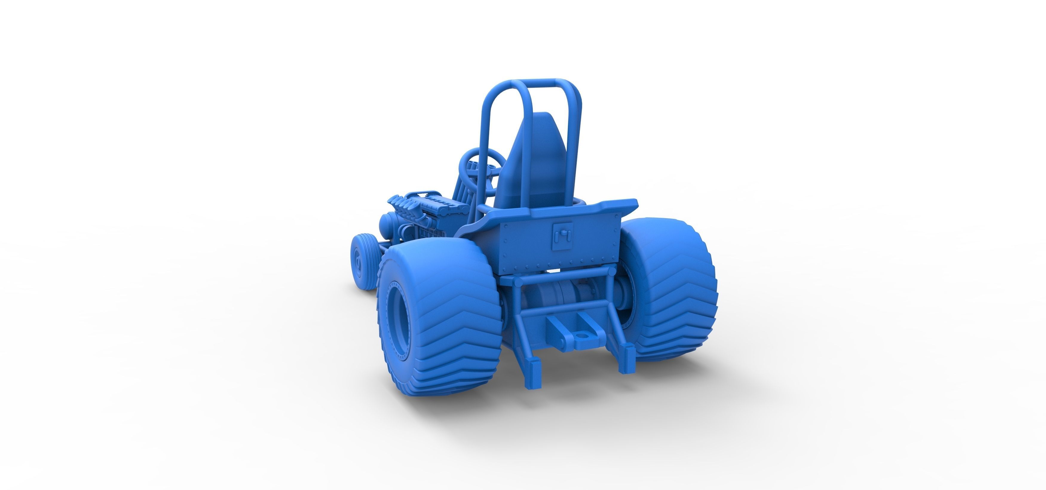 Mini Rod pulling tractor 9 Scale 1 to 25 3D print model_29