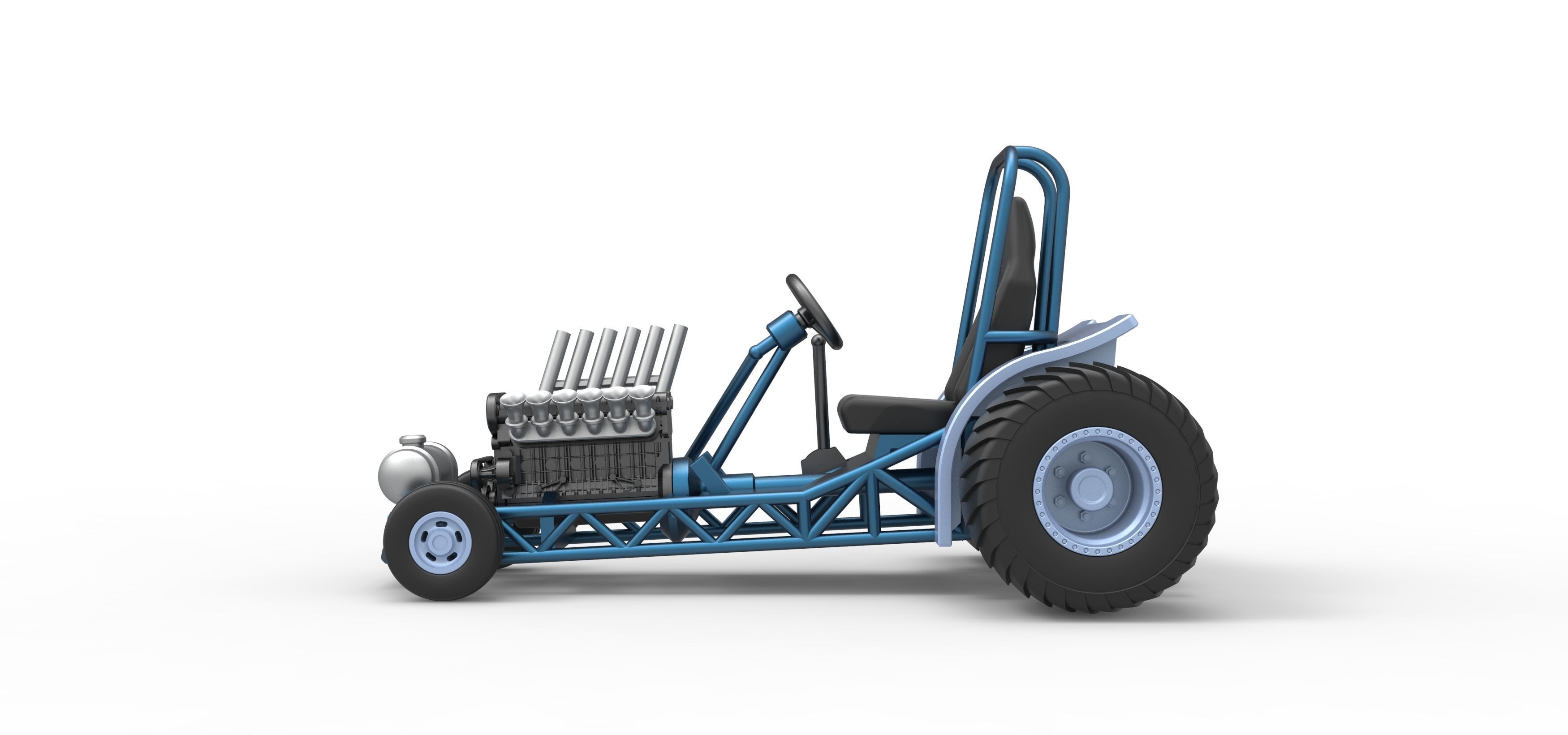Mini Rod pulling tractor 9 Scale 1 to 25 3D print model_8