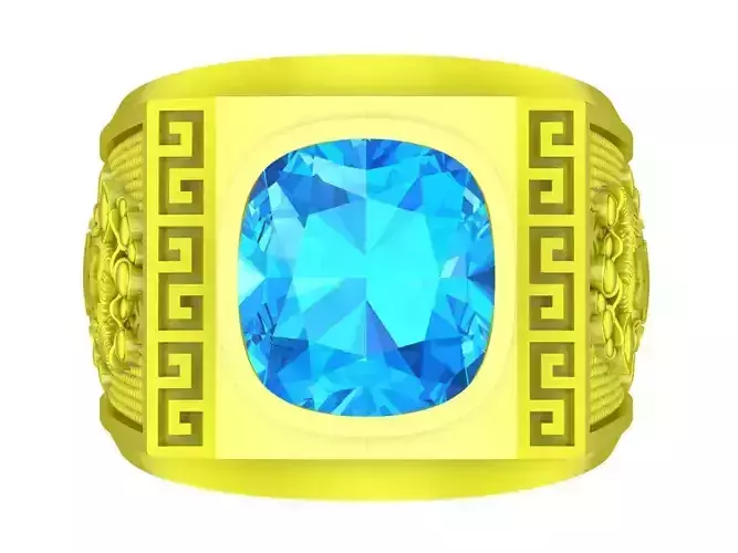 cushion diamond chinese happy money bag men ring 4786