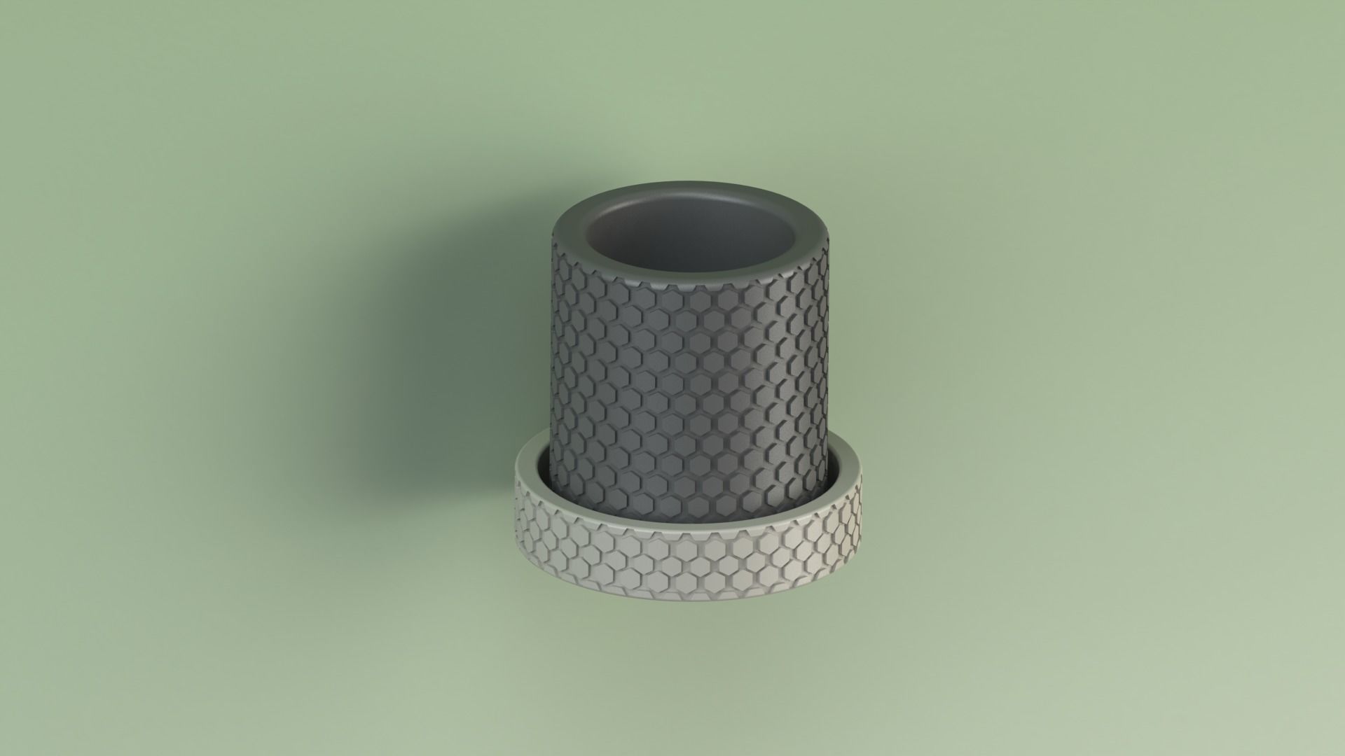 Flowerpot1 planter with plant inside 3D print model_2
