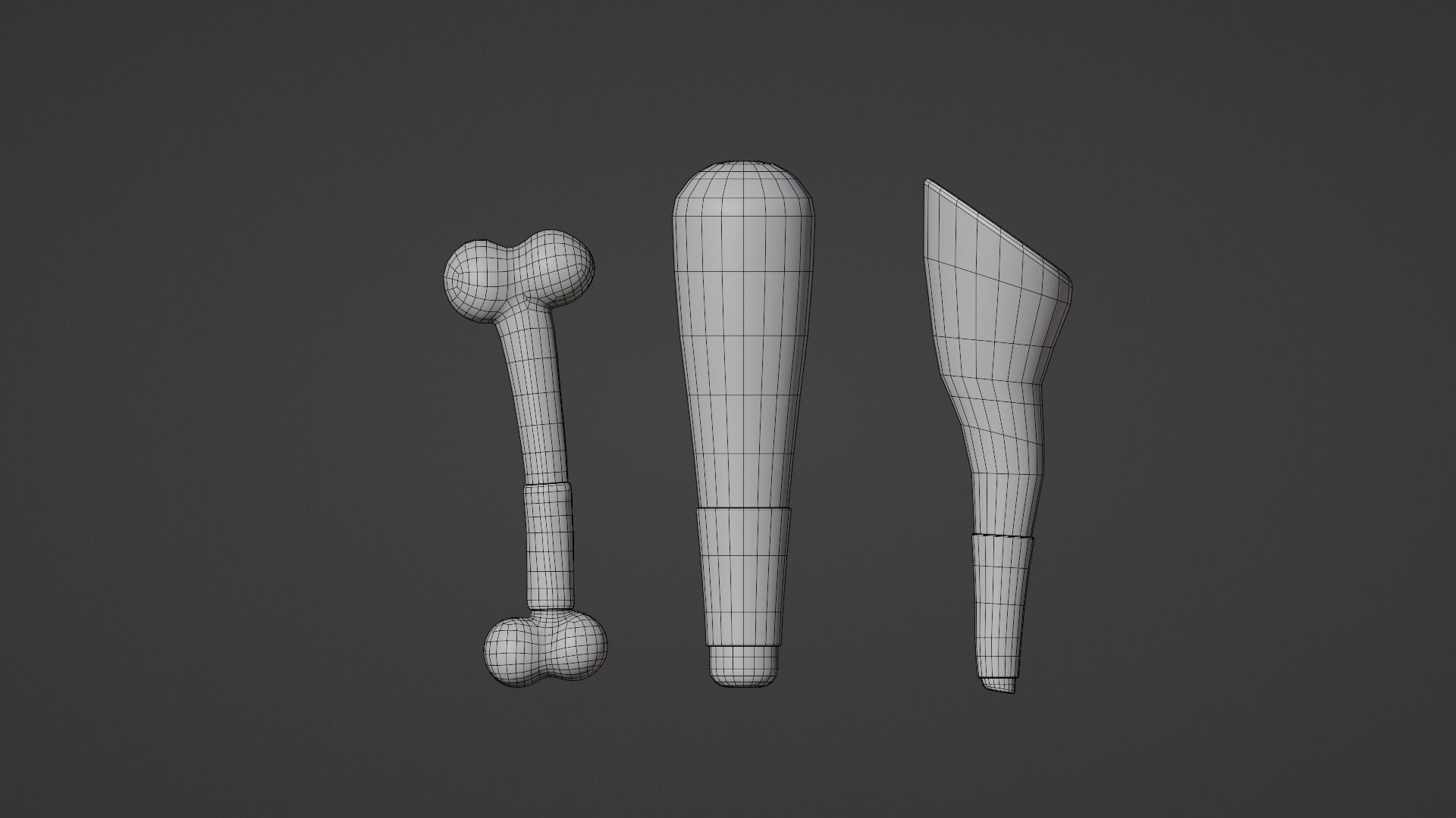 Cudgels wooden stick Low-poly 3D model_11