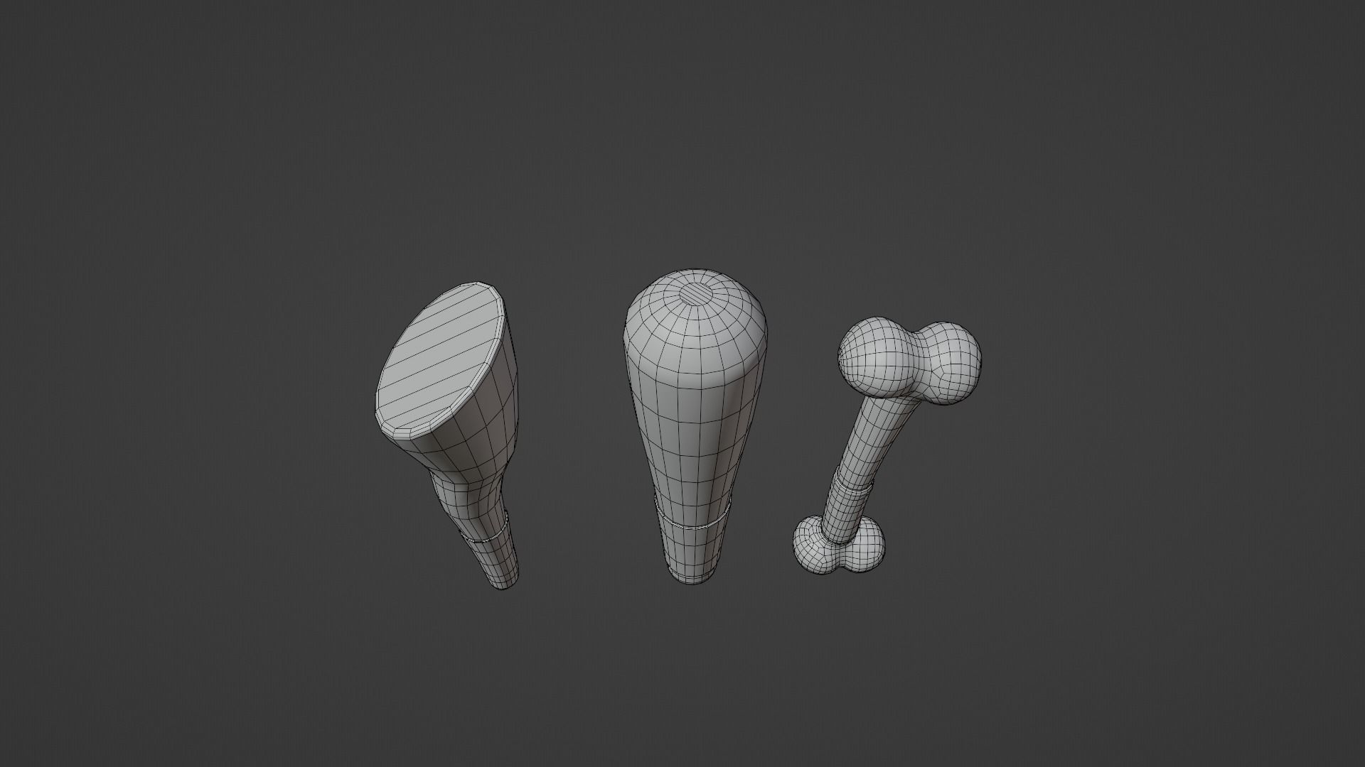 Cudgels wooden stick Low-poly 3D model_12