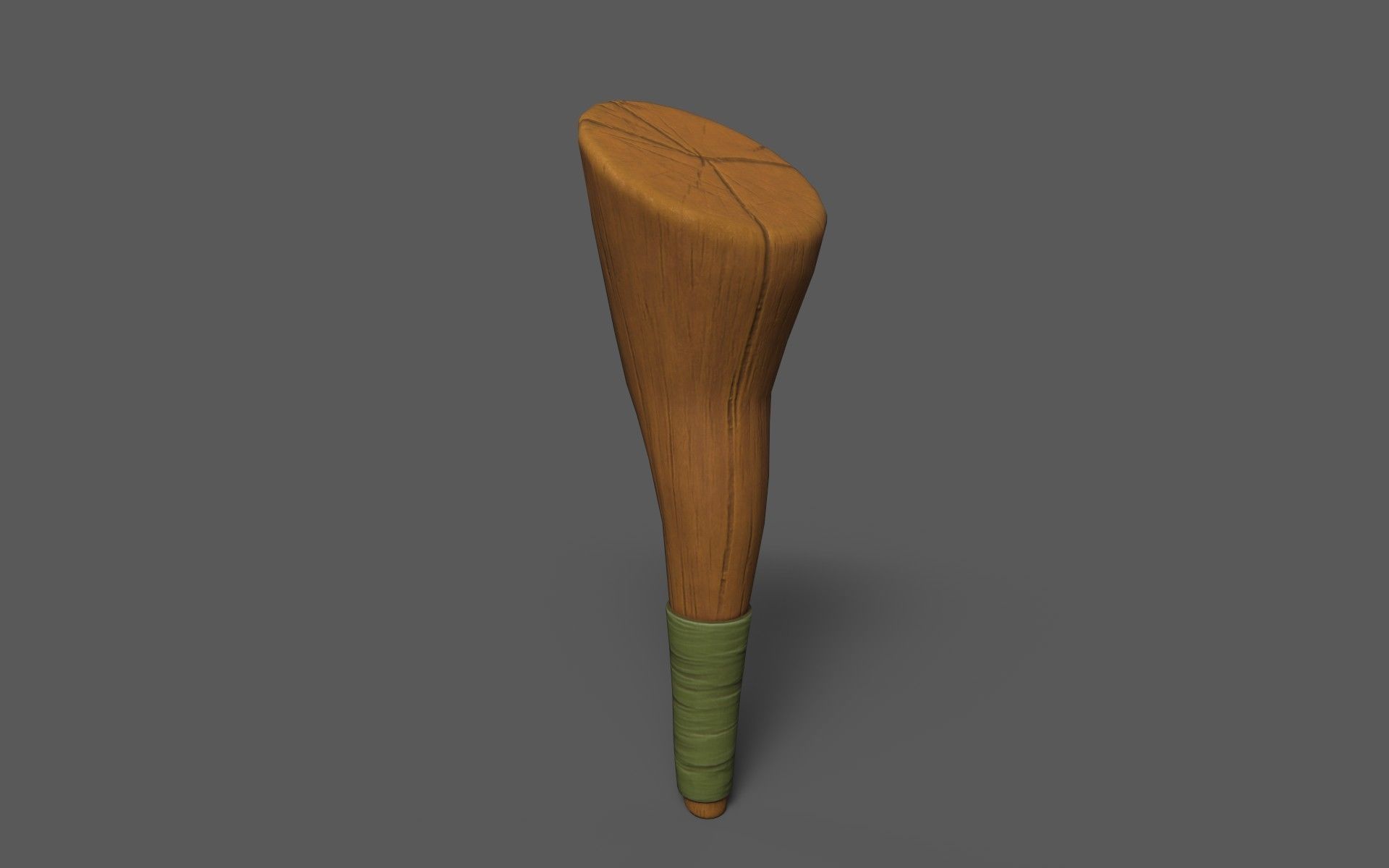 Cudgels wooden stick Low-poly 3D model_1