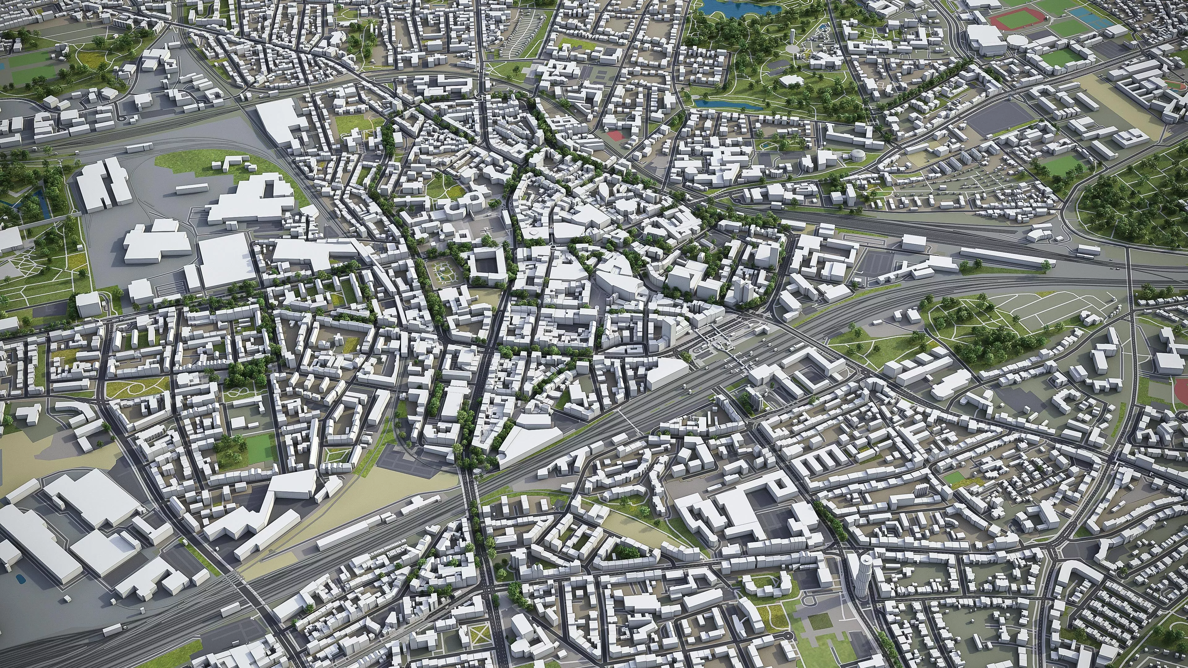 Bochum - 3D City Model Low-poly 3D model