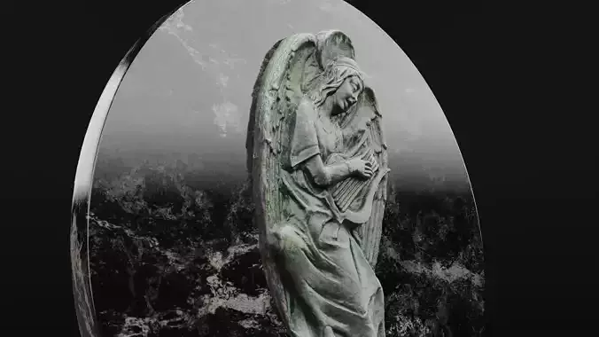 Angel witch harp high-poly