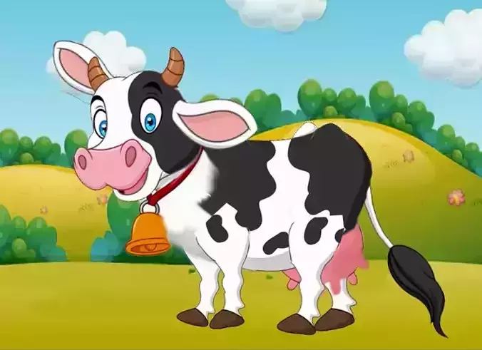 cow character for youtube videos 3D model