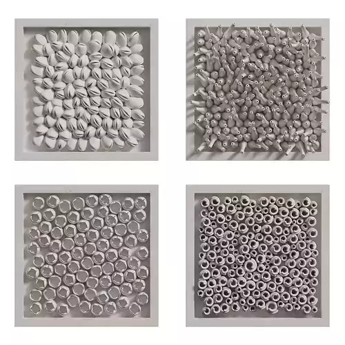 Coral Reef Wall Decoration in frames 2 3D model
