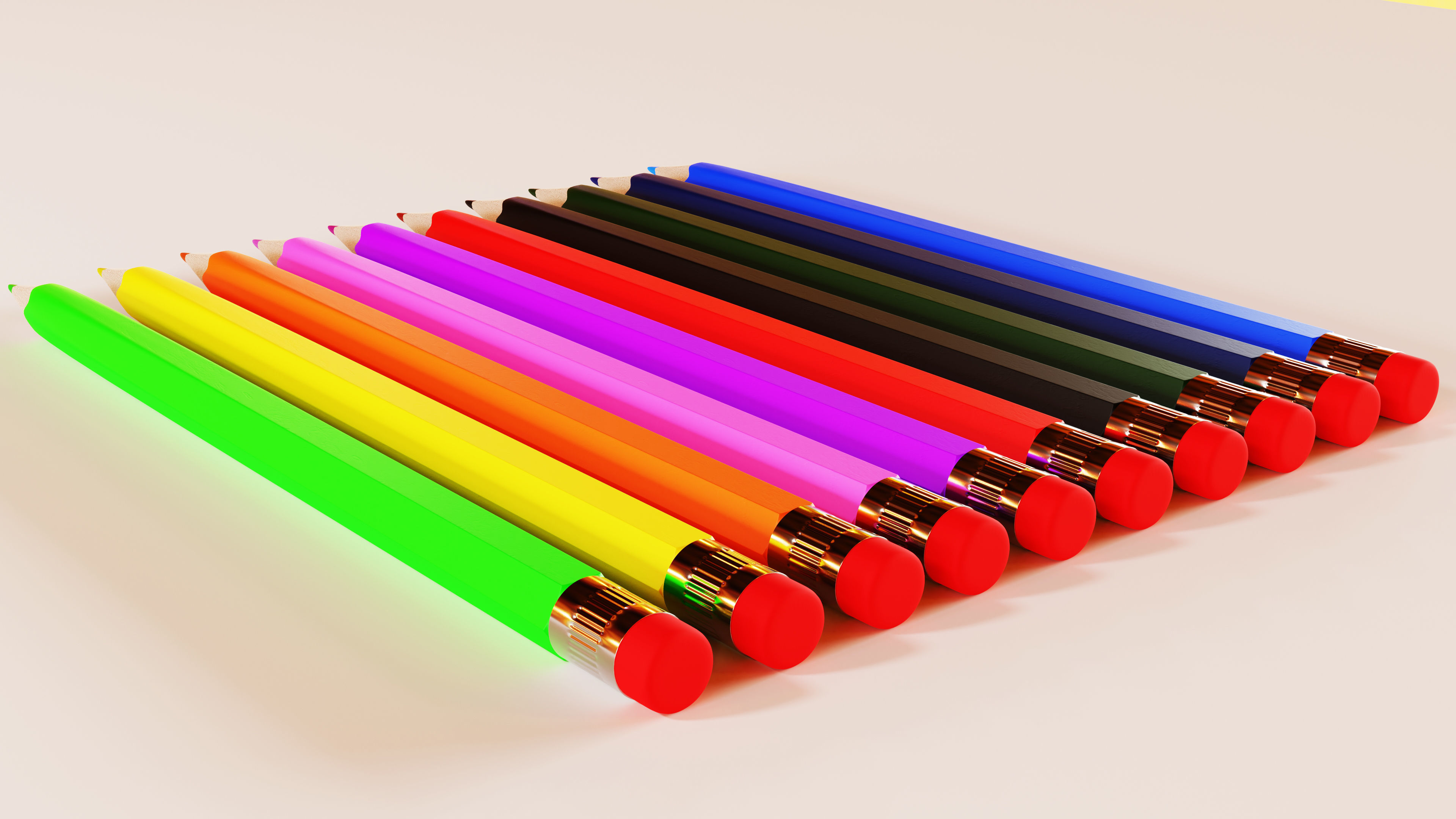 Colored pencil 3D model_5