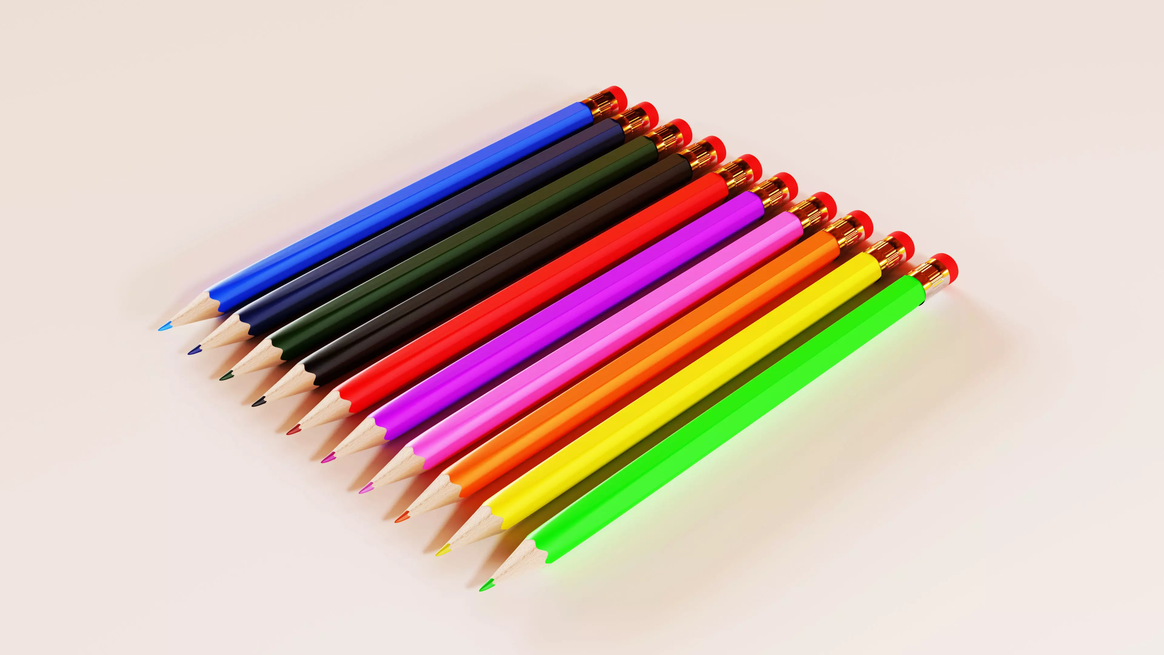 Colored pencil 3D model_0