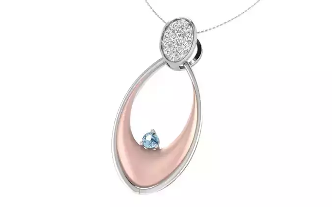 Women pendant-earrings set 3dm stl render detail