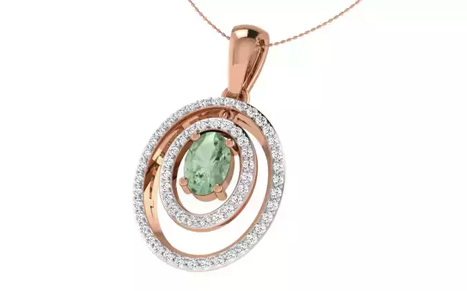 Women pendant-earrings set 3dm stl render detail