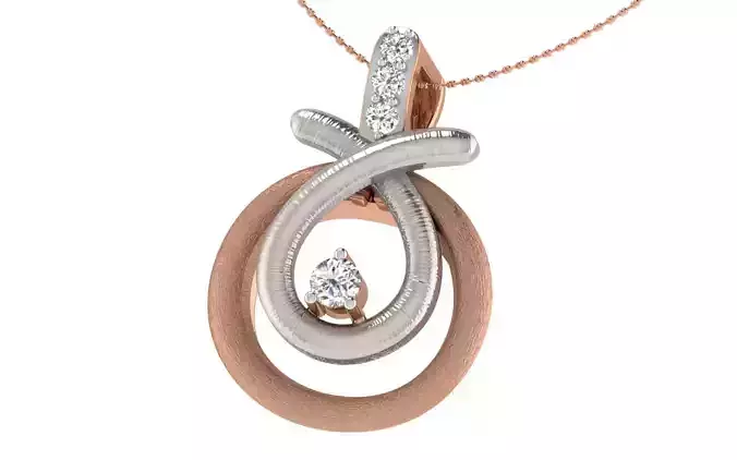 Women pendant-earrings set 3dm stl render detail