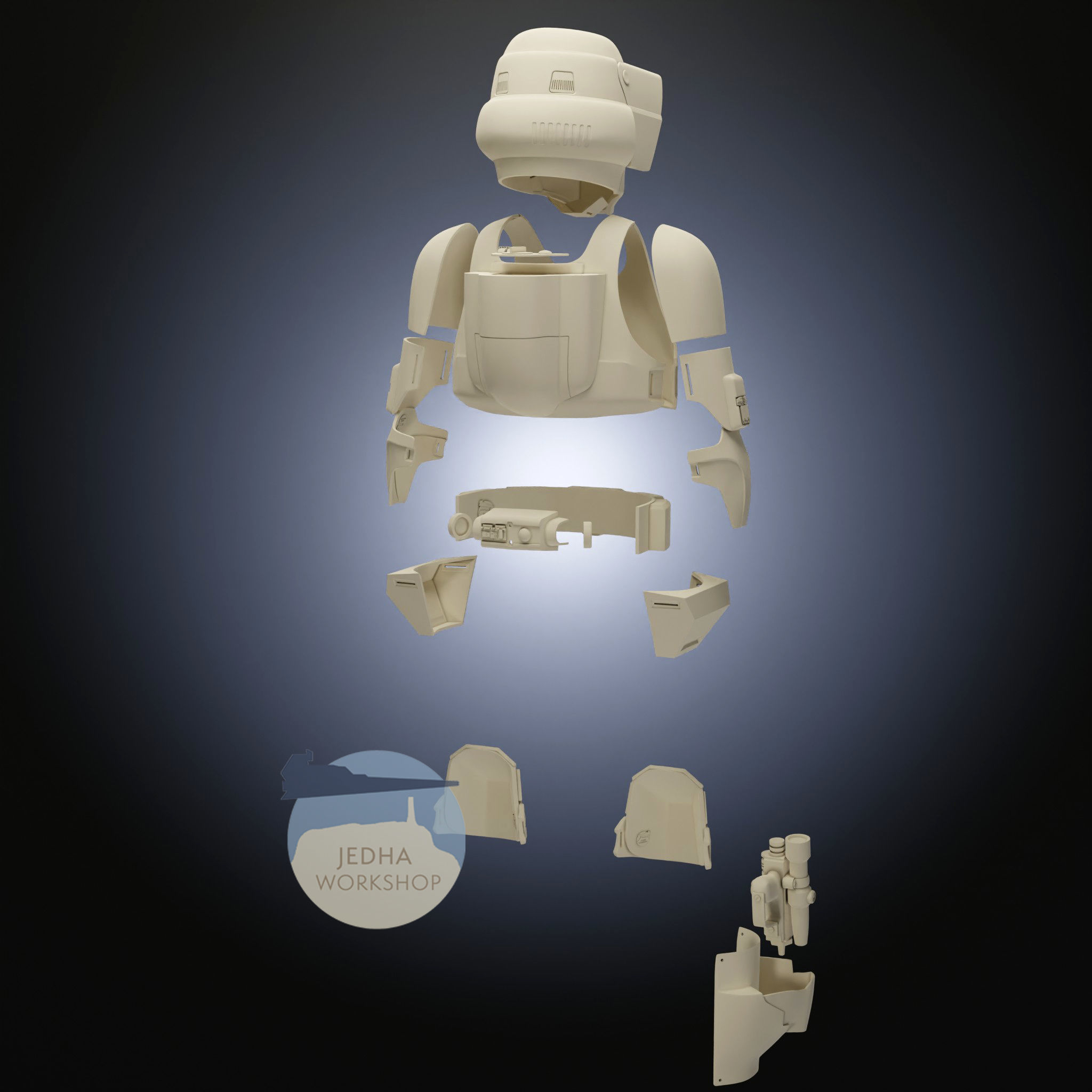 Biker Scout Full Armour 3D Print Files STL Star Wars 3D print model_4