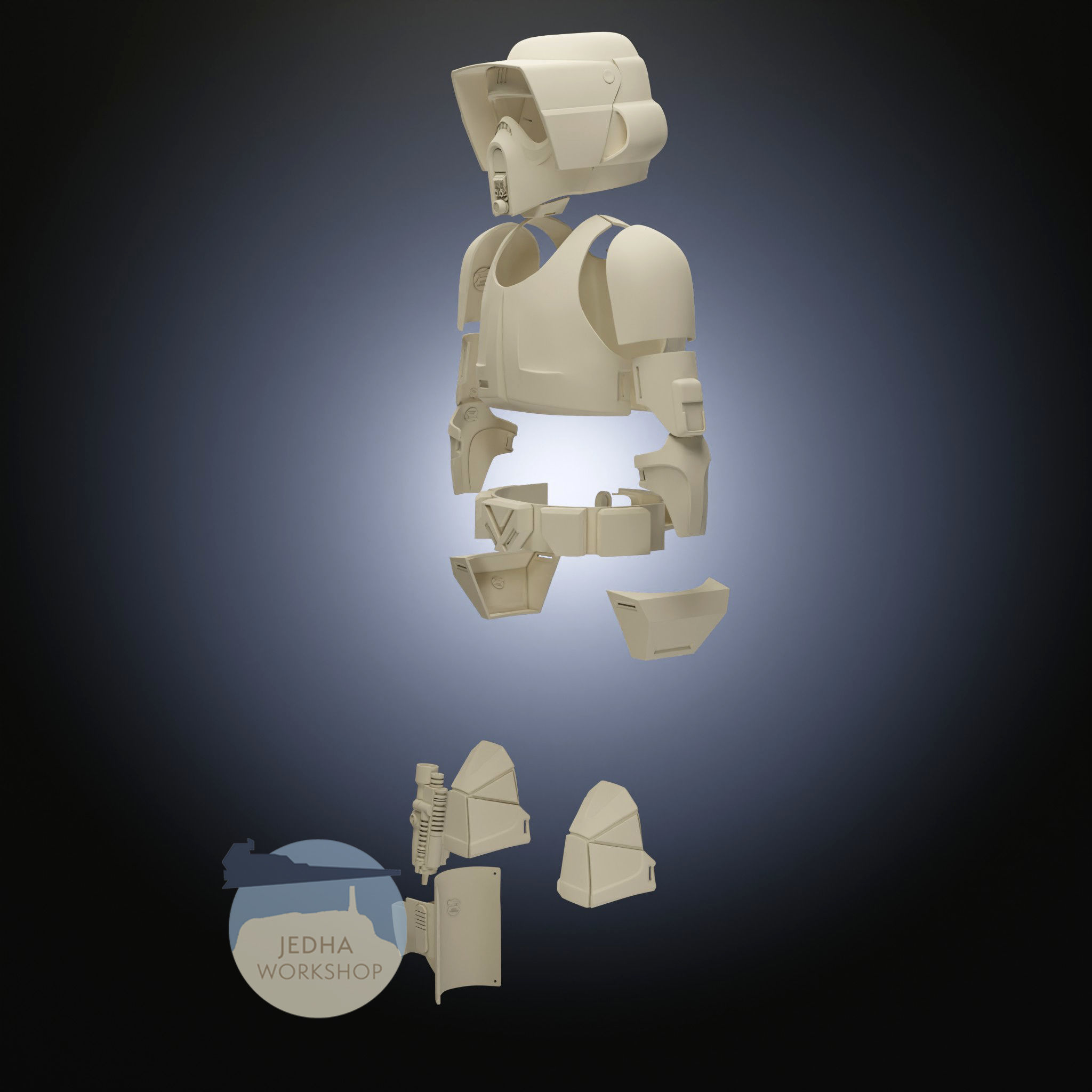 Biker Scout Full Armour 3D Print Files STL Star Wars 3D print model_3