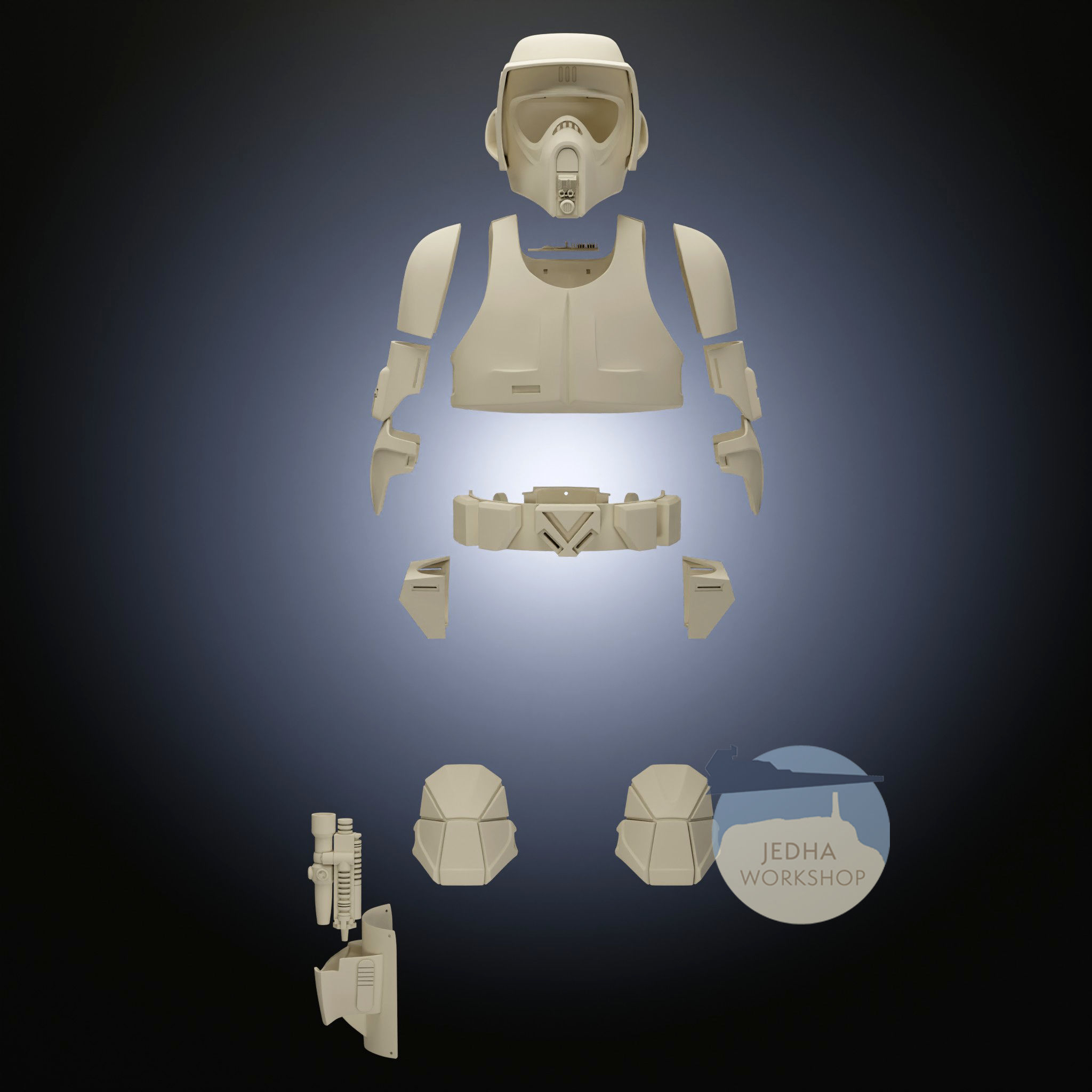 Biker Scout Full Armour 3D Print Files STL Star Wars 3D print model_2