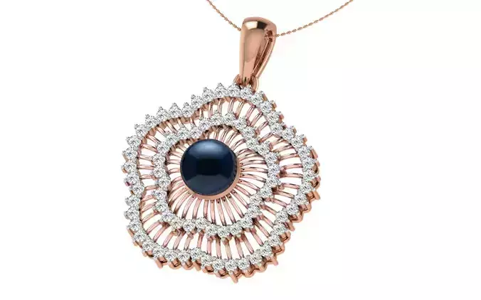 Women pendant-earrings set 3dm render detail