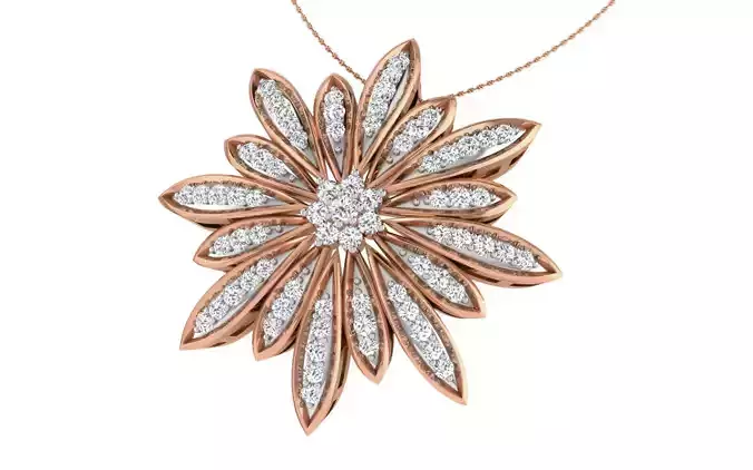 Women pendant-earrings set 3dm render detail