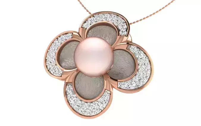 Women pendant-earrings set 3dm render detail