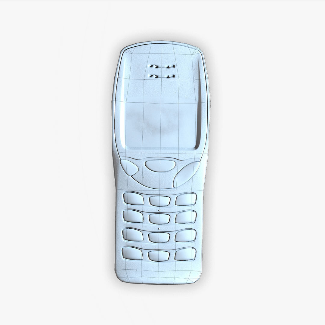 Old Mobile Nokia 3210 Low-poly 3D model_7