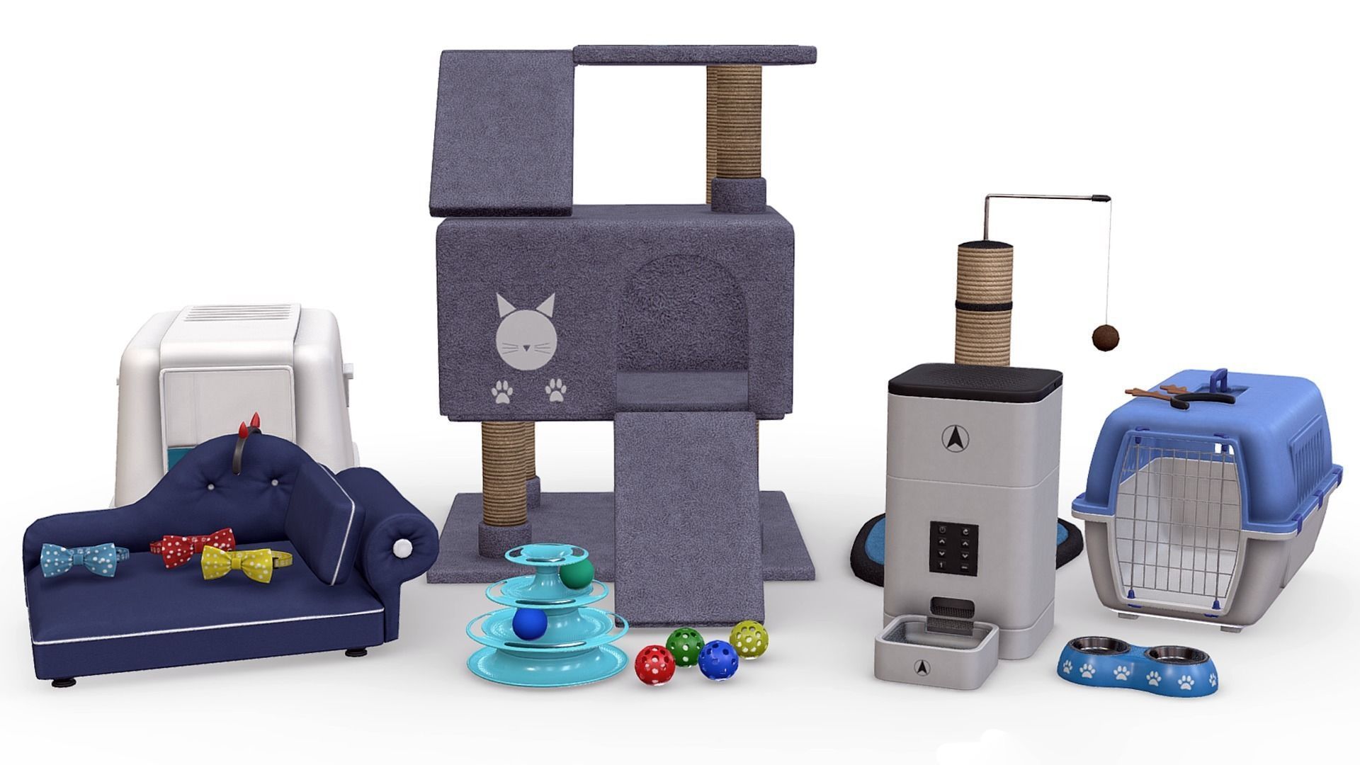 Cats - Fat Low-poly 3D model_19