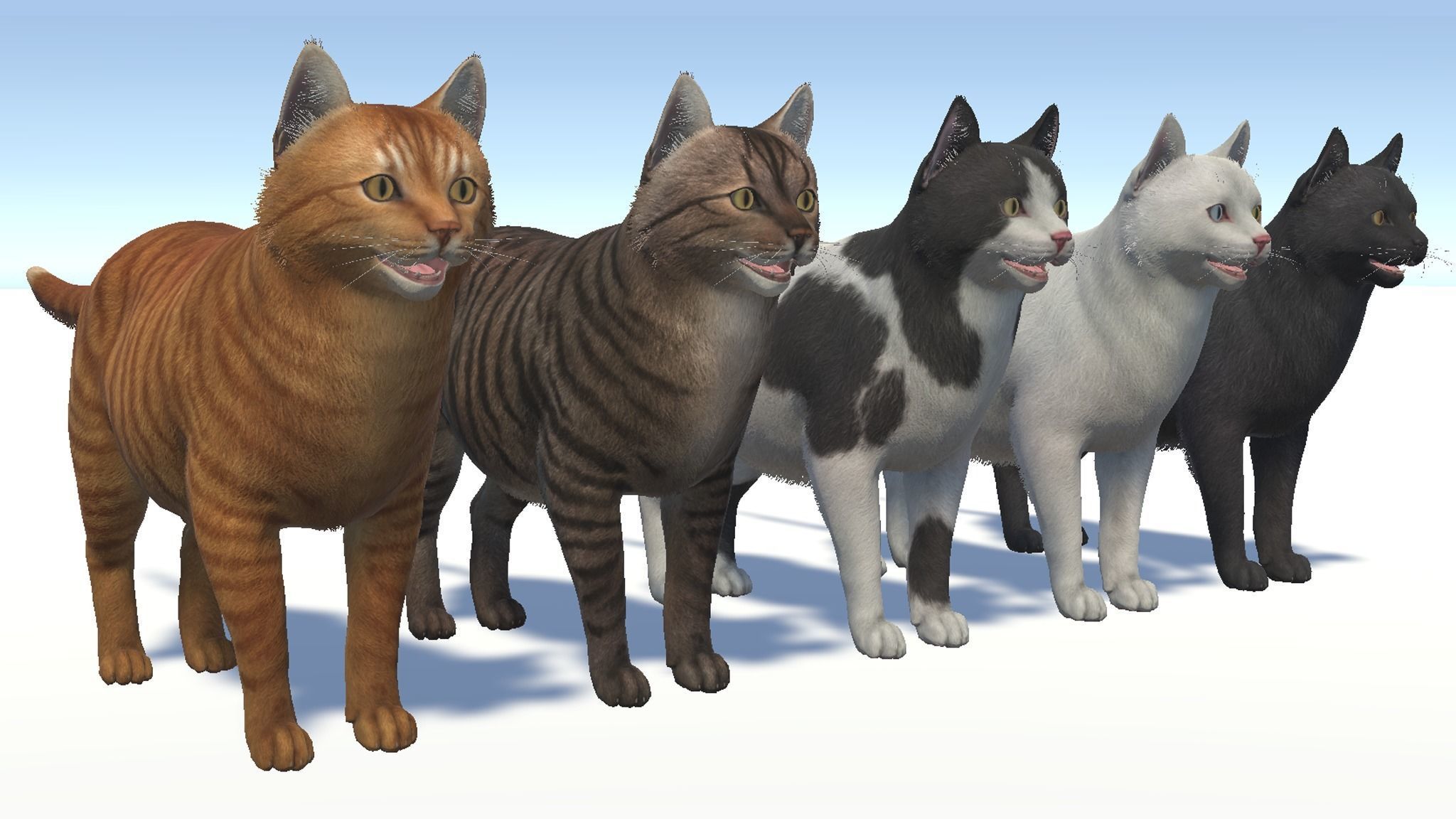 Cats - Fat Low-poly 3D model_14