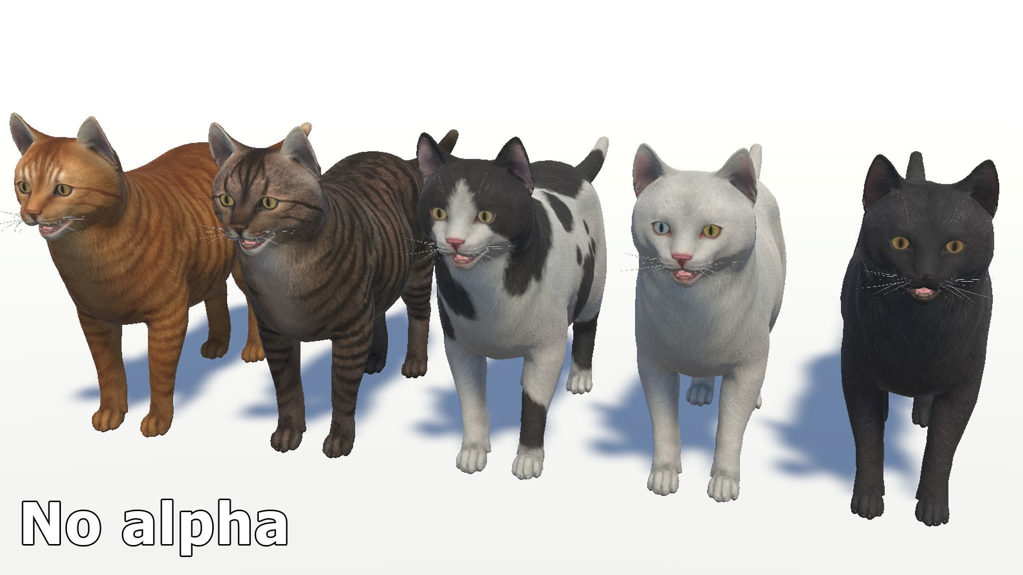 Cats - Fat Low-poly 3D model_16