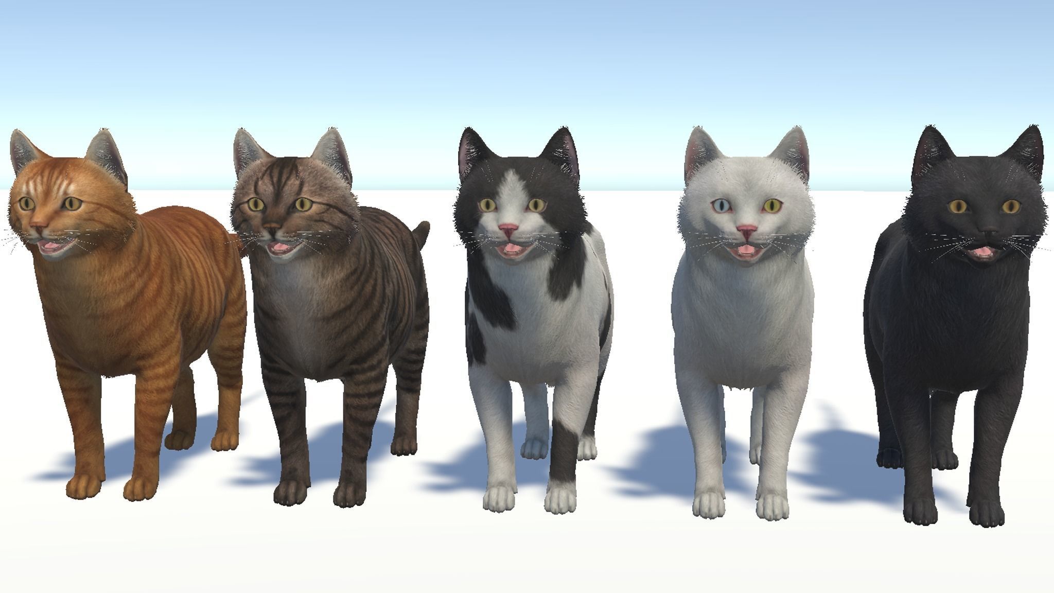 Cats - Fat Low-poly 3D model_11