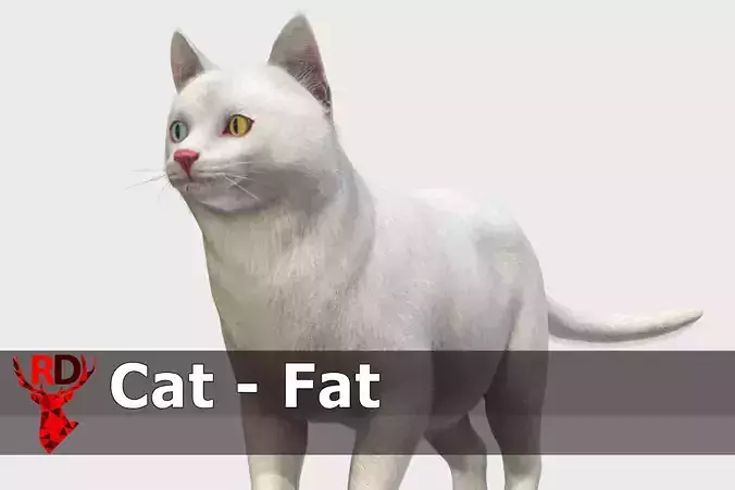 Cats - Fat Low-poly 3D model
